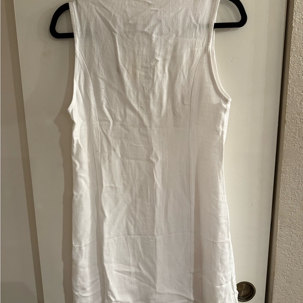 Monteau White Button-Down Mini Dress - Picture 3 of 4
